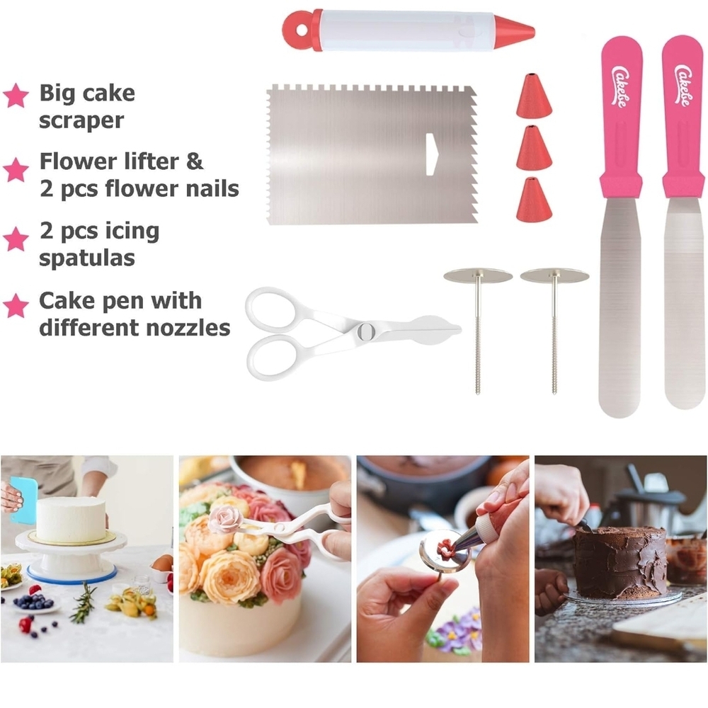 Cake Decorating Set with Turntable and Tips - Picture 5 of 10